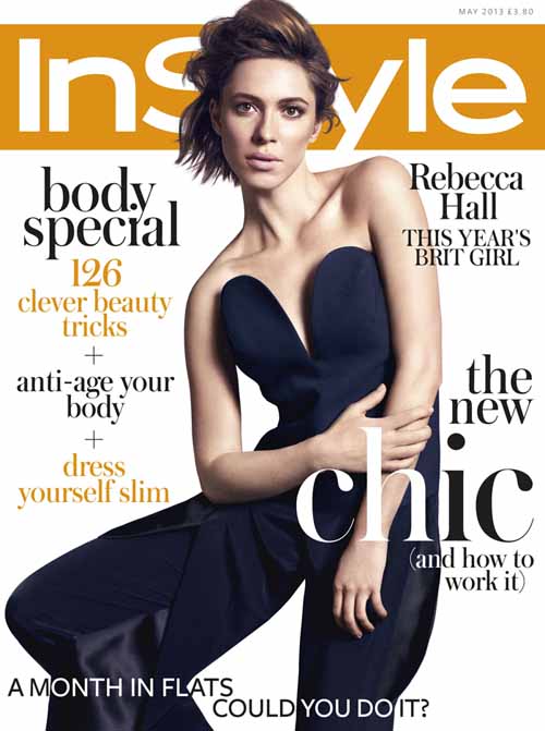 A photo of Rebecca Hall in a cover of InStyle.