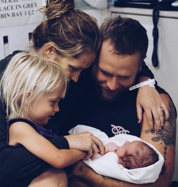 Bodhi and his parents with his new born sibling, Forest Sage.