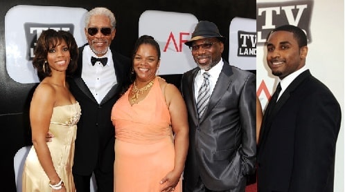 Morgan Freeman with his children Morgana Freeman(left), Deena Freeman(right), Alfonso Freeman(right), and Saifoulaye Freeman(right).