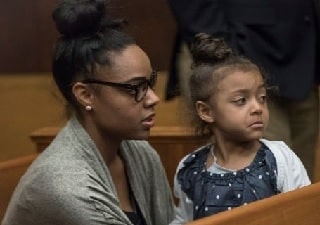 A picture of Aaron Hernandez's fiancee Shayanna Jenkins with their daughter.