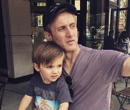 Florinka Pesenti's husband Dan Abrams with their child Everett Floyd Abram.