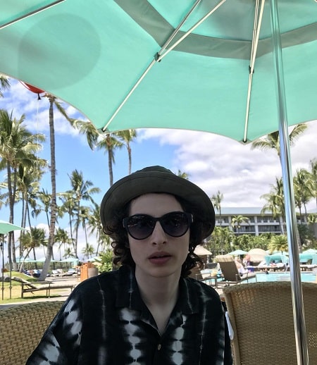 A picture of Finn Wolfhard in his vacation.