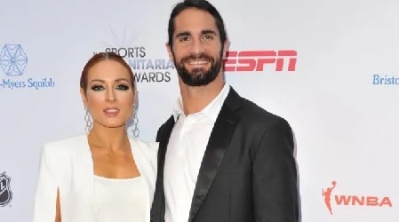 A picture of Becky Lynch with her boyfriend Seth Rollins.