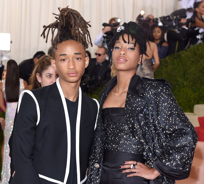 Jaden and Willow Smith giving pose for a photo shoot