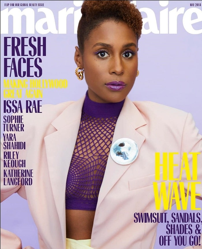 Issa Rae on front page of magazine.