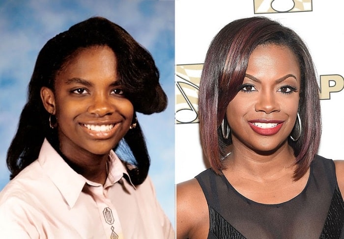 A picture of Kandi Burruss before and after nose job.