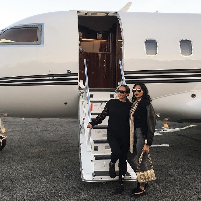 Shaniece Lozada on a private jet.