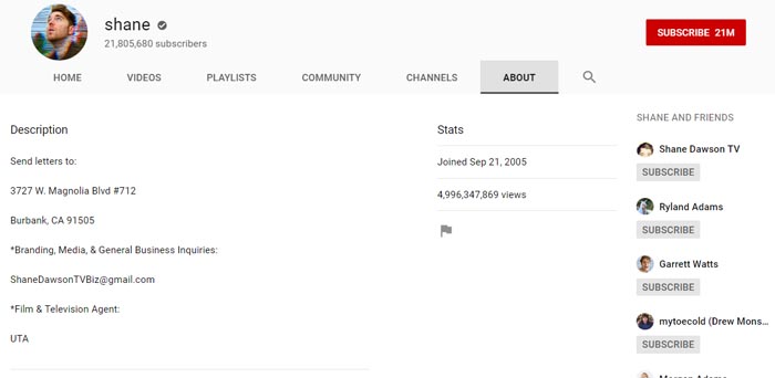 Shane YouTube Channel.