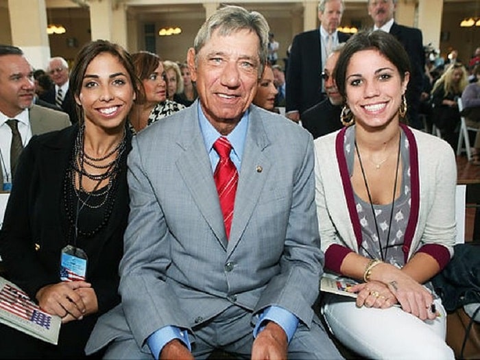 Deborah's two daughter, Olivia and Jessica with their dad Joe Namath.