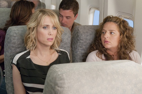 Annie Mumolo on a plane with her co-star Kristen Wiig.