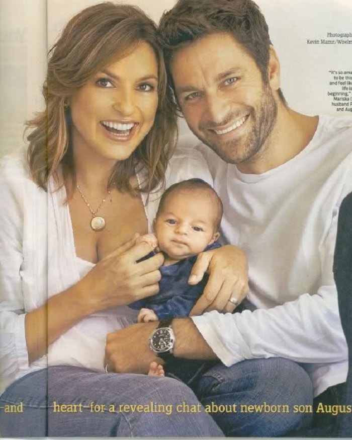 August and his parents after he was born
