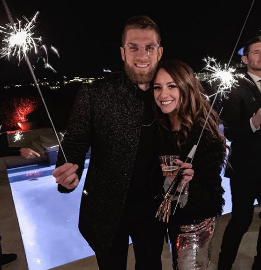 Kayla Varner and Bryce Harper celebrating New Year Eve together.