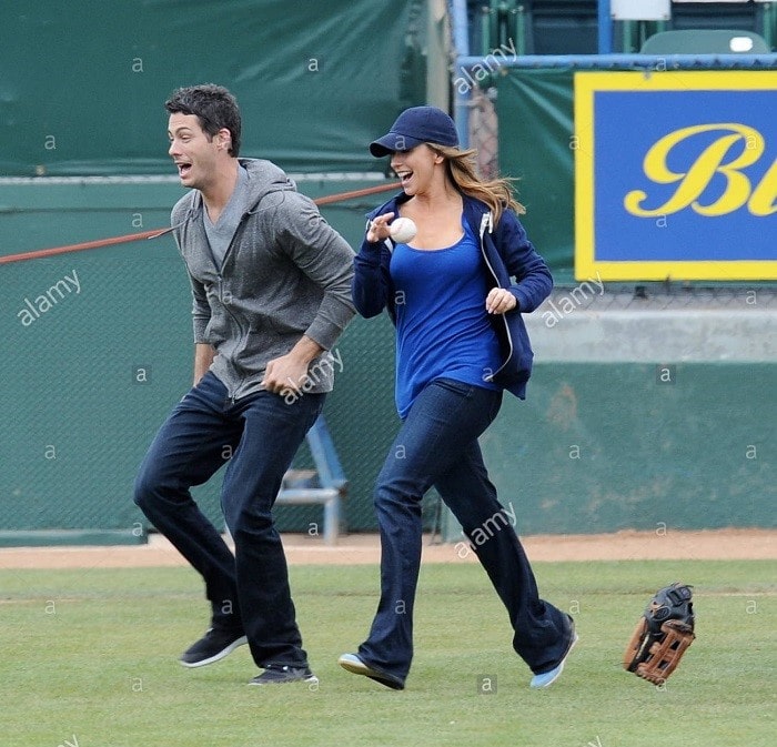 Jennifer Hewitt and Brian Hewitt running around