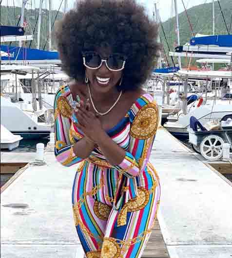 Amara La Negra poses for a picture before her ride in Yacht.