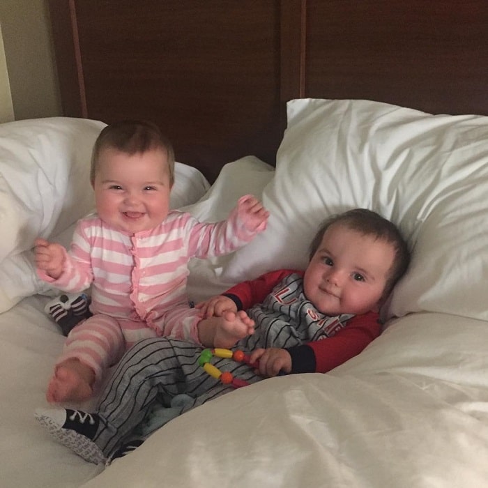 Nick and Heather's adorable twins, Layla and Logan.