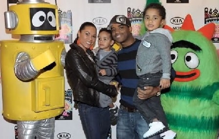 Tomasina Parrott and Larenz Tate with their sons.