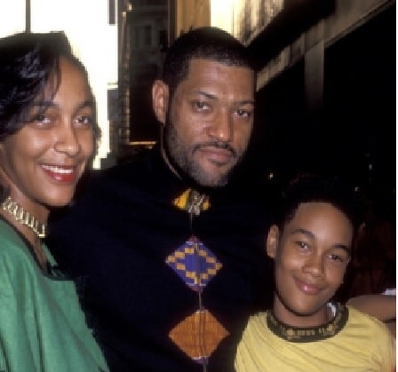 Hajna O. Moss with her husband Laurence Fishburne.