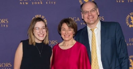 A picture of Abigail Klobuchar Bessler with her parents.Amy Klobuchar and John Bessler.