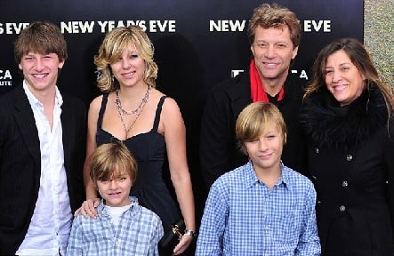 Romeo Jon Bongiovi with his family on New Year's Eve. 