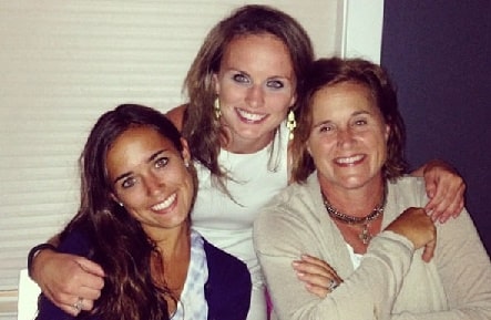 Sam LeBlond step-sister Georgia Gigi Grace (blue shirt) with Ellie LeBlond and their mother Dorothy Bush Koch.