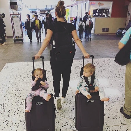 Brendan Herjavec twin half-sibling Haven Mae Herjavec and Hudson Robert Herjavec with their mother Kym Johnson.