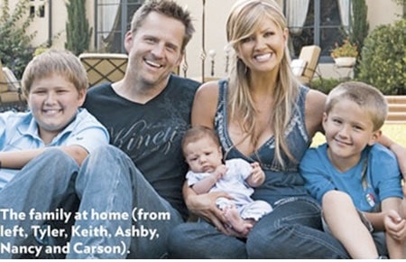 Keith Zubchevich and Nancy O'Dell with their children Ashby Grace Zubulevich, Tyler Zubulevich, and Carson Zubulevich.