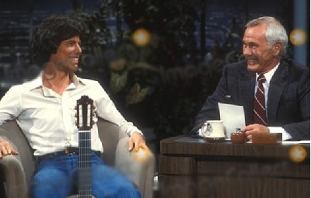 Jody Morrill Wolcott son Cory Carson with his dad Johnny Carson in his late-night show.