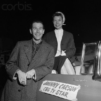 A picture of Jody Morrill Wolcott with her late ex-husband Johnny Carson.