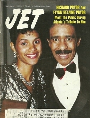 Flynn Belaine with her ex-husband Richard Pryor in the cover picture of Jet Magazine.