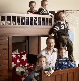 Xavier Musk with his father Elon Musk and four siblings.