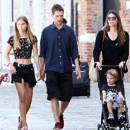 Christian Bale with his wife Sibi Blažić and two children Emmeline Bale and Joseph Bale.