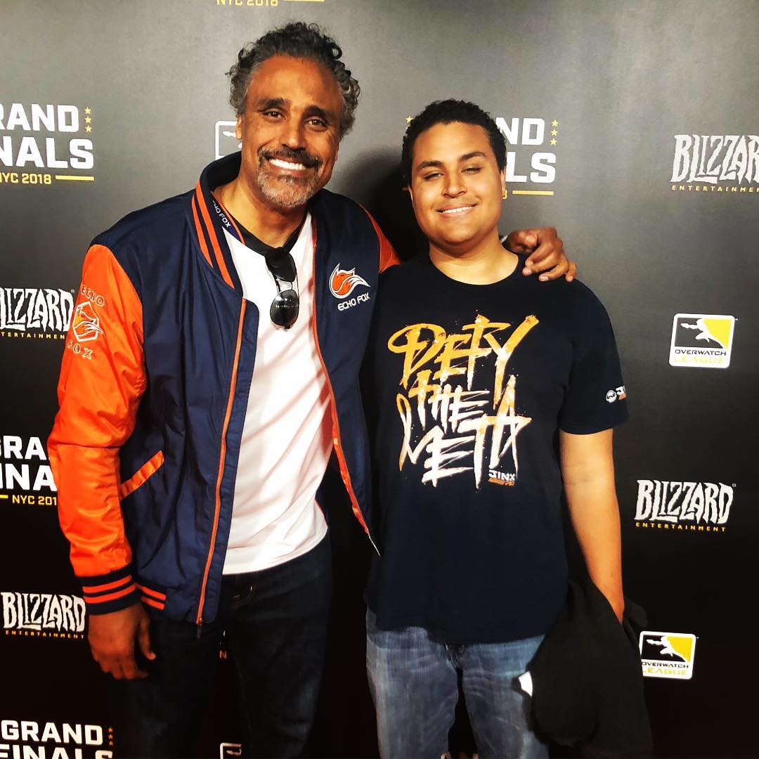 Picture of Kari Hillsman's ex-husband Rick Fox and son Kyle Fox.