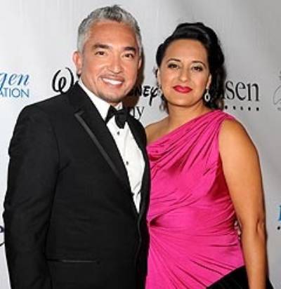 Cesar Millan and his Ex-Wife Ilusión Wilson attending Frozen's premier 