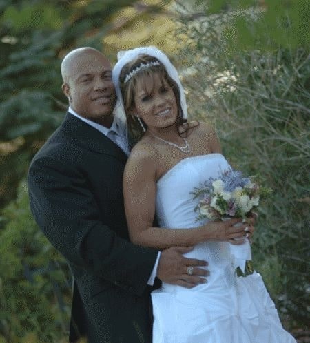 Jennie Laxson with her supportive ex-husband Phil Heath in her marriage day..