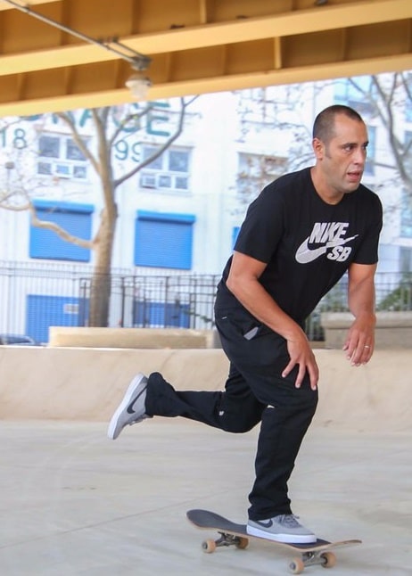 A picture of Steve Rodriguez skating.