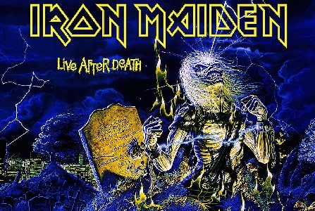 The cover picture of the album Live After Death.