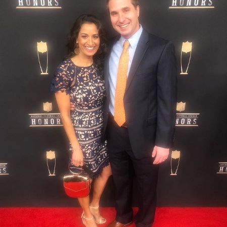 Aditi and her husband Matt in a award ceremony