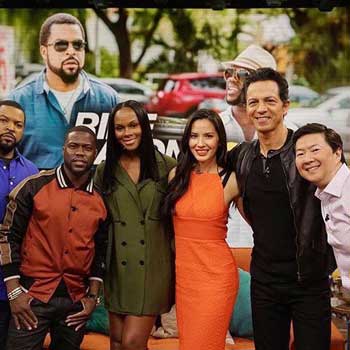 Tika sumpter in middle with her co-actors in the movie Ride Along
