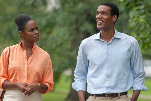 Tika Sumpter and her co-actor Parker Sawyers in the movie South Side With You