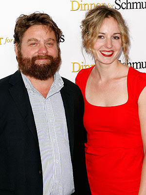 Quinn Lundberg with her husband Zach Galifianakis in the promotion event of comedy show Dinner For Schmucks