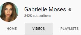 Gabrielle Moses official YouTube account