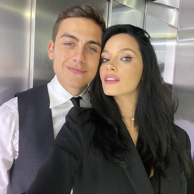 Oriana Sabatini with her footballer boyfriend Paulo Dybala wearing a coat and a corset going for a nightout