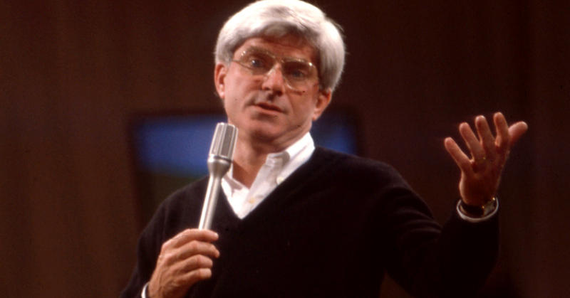Picture of Phil Donahue hosting Daytime Talk Show TV which is a talk show.