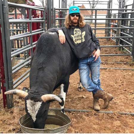The champion bull rider and cowboy, Dale Brisby looking after his ranch.
