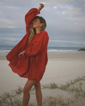 Renee Bargh enjoying the breeze.