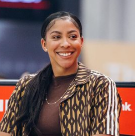 Candace Parker plays basketball for the Las Vegas Aces in the WNBA.