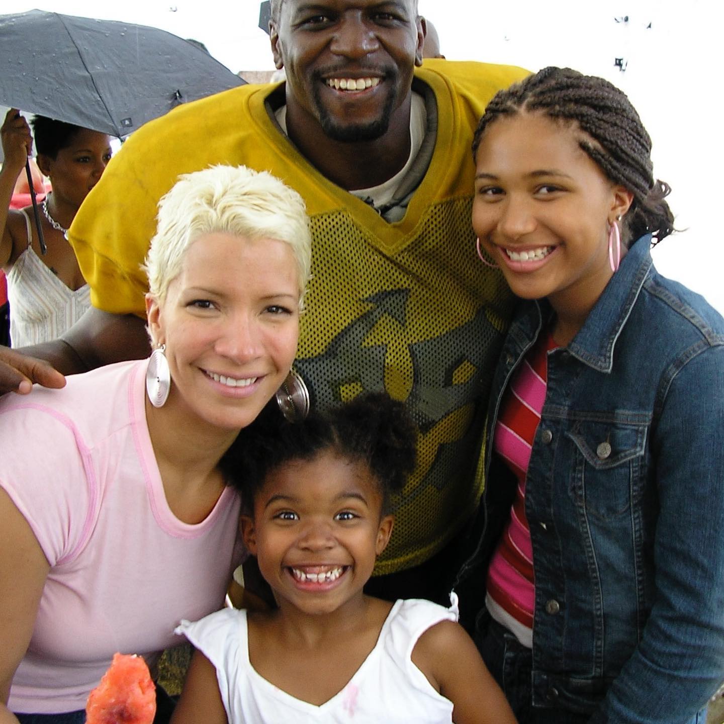 Photo of Wynfrey Crews along with his father Terry Crews and mother Rebecca King-Crews and sister, Azriel. 