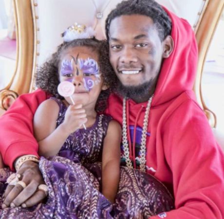 Kalea Cephua with her rapper father, Kiari Kendrell Cephus aka Offset. 