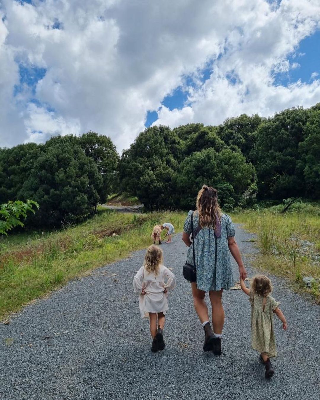 Biridie Thwaites with her mother, Chloe Pacey and sister. 