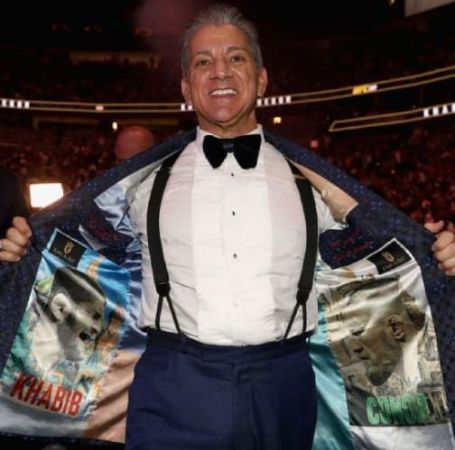 Bruce Buffer posing for a photo shoot. 